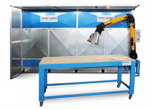 cabina con opcionales - Solstone comienza una campaña de venta de equipos de aspiración de polvo y sistemas de decantación y filtrado de agua